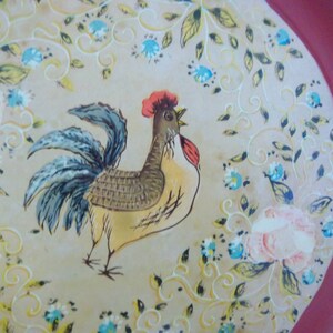 Vintage Hand Painted Wooden 13 Serving Tray image 1