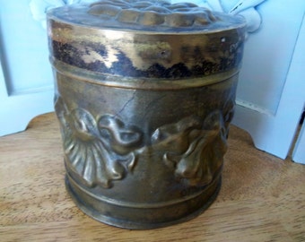 Vintage Brass Covered Tobacco Tin