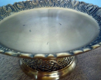 Vintage Solid Brass Compote