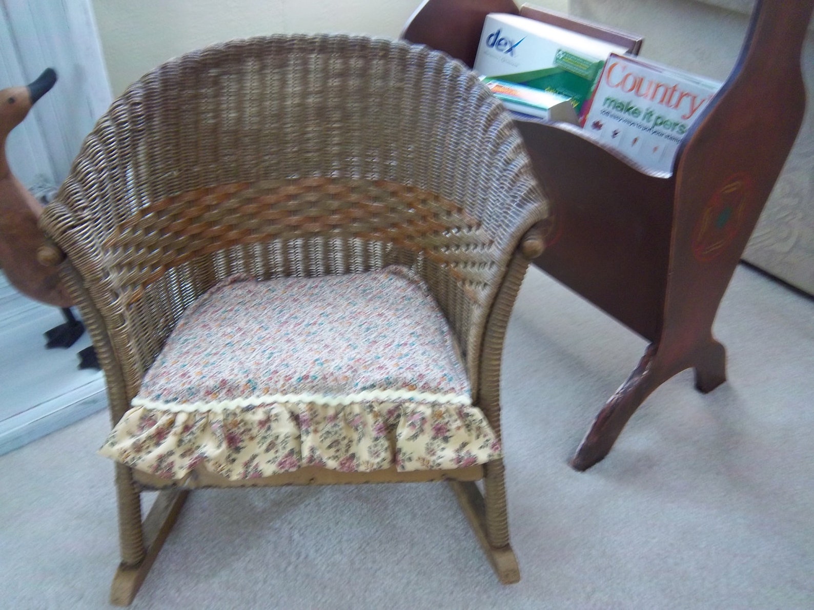 Antique Lloyd Loom Childs Wicker Rocking Chair | Etsy