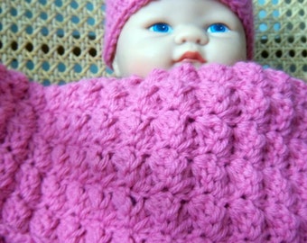 Pink Baby Carseat Cuddle with Matching Beanie