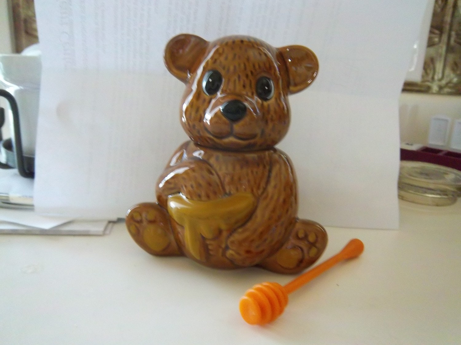 Vintage Ceramic Bear Honey Jar Etsy