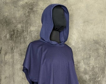 Warrior - pointed hi-low hooded poncho