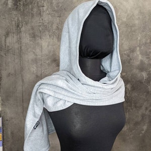 Knight hoodie scarf Gray