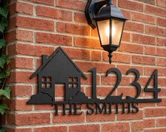Custom Metal Address Sign, Personalized House Number Plaque, Modern Wall Decor for Entryway, Unique Housewarming Gift for Boyfriend
