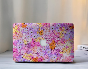 Pink Floral Macbook Case Cover for Air 15/13/11 Inch, Macbook Pro 13/14/15/16, Laptop Sleeves M4 M3 M2, 2025 2024 2023, Custom MacBook Case