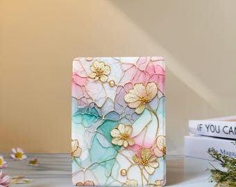 Glass Flowers Kindle Case with Hand Strap for Paperwhite 12th 7" 11th 6.8", Kindle 2024 Colorsoft, Kindle 12th/11th/10th, Kobo Clara Case