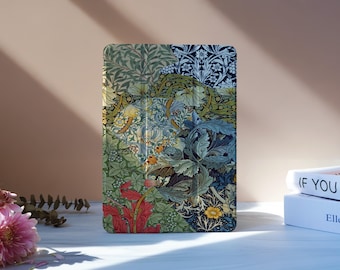 Funda retro con diseño floral para iPad con ranura para lápiz para iPad 11/10 A16 de 10,9", iPad Air 7/6/5ª generación (2025), Pro de 11" y 12,9", Mini 6/7, funda completamente nueva para iPad, M2 y M4.