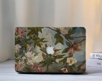 Retro Blumen Macbook Hülle für Air 15/13/11 Zoll, Macbook Pro 13/14/15/16, Laptop Taschen M4 M3 M2, 2025 2024 2023, benutzerdefinierte MacBook Hülle
