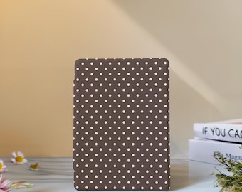 Polka Dots Brown Kindle Case with Hand Strap for Paperwhite 12th 7" 11th 6.8", Kindle 2024 Colorsoft, Kindle 12th/11th/10th, Kobo Clara Case