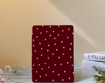 Red Love Heart Kindle Case with Hand Strap for Paperwhite 12th 7" 11th 6.8", Kindle 2024 Colorsoft, Kindle 12th/11th/10th,Kobo Clara Case