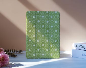 Funda para iPad con diseño floral y ranura para lápiz para iPad 11/10 A16 de 10,9", iPad Air de 7.ª/6.ª/5.ª generación, Pro de 11" y 12,9", Mini de 6.ª/7.ª generación, M2 y M4.