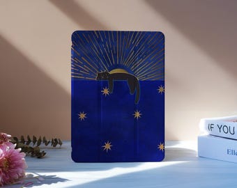 Funda para iPad con diseño de gato sol y ranura para lápiz para iPad 11/10 A16 de 10,9", iPad Air de 7.ª/6.ª/5.ª generación (2025), Pro de 11" y 12,9", Mini de 6.ª/7.ª generación (nueva funda para iPad, M2 y M4)