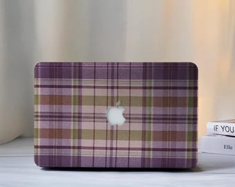 Purple Grid Macbook Case Cover for Air 15/13/11 Inch, Macbook Pro 13/14/15/16,Laptop Sleeves M4 M3 M2, 2025 2024 2023, Custom MacBook Case