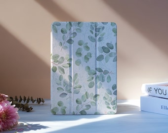 Line Leaves iPad Case With Pencil Slot For iPad 11/10/9, iPad Pro 11"12.9", iPad Air 7/6 11"13", iPad Pro 12.9"11"2024, iPad Mini 6/7, M4 M2