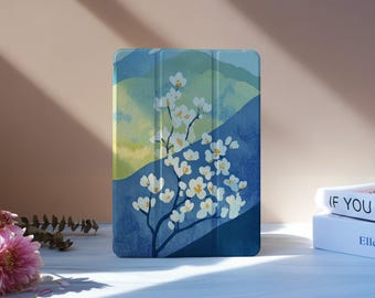 Etui na iPada Flower Simple z miejscem na ołówek do iPada 11/10 A16 10,9", 2025 iPad Air 7/6/5 generacji, Pro 11" 12,9", Mini 6/7, personalizowane etui na iPada, M2 M4
