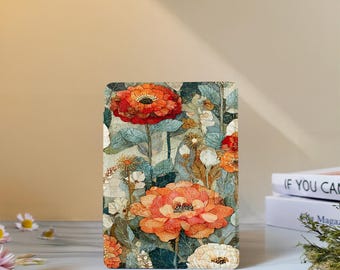 Flower Texture Kindle Hülle mit Handschlaufe für Paperwhite 12th 7 Zoll 11th 6.8 Zoll, Kindle 2024 Colorsoft, Kindle 12th/11th/10th, Kobo Clara Hülle