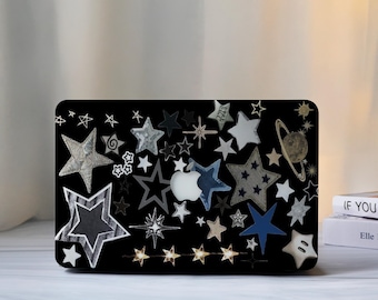 Stars Black Macbook Case Cover for Air 15/13/11 Inch, Macbook Pro 13/14/15/16, Laptop Sleeves M4 M3 M2, Custom 2025 2024 2023 Macbook Case