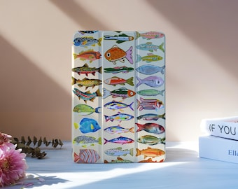 Colorful Fish iPad Case With Pencil Slot For iPad 11/10/9,iPad Pro 11"12.9", iPad Air 7/6 11"13", iPad Pro 12.9"11"2024,iPad Mini 6/7, M4 M2