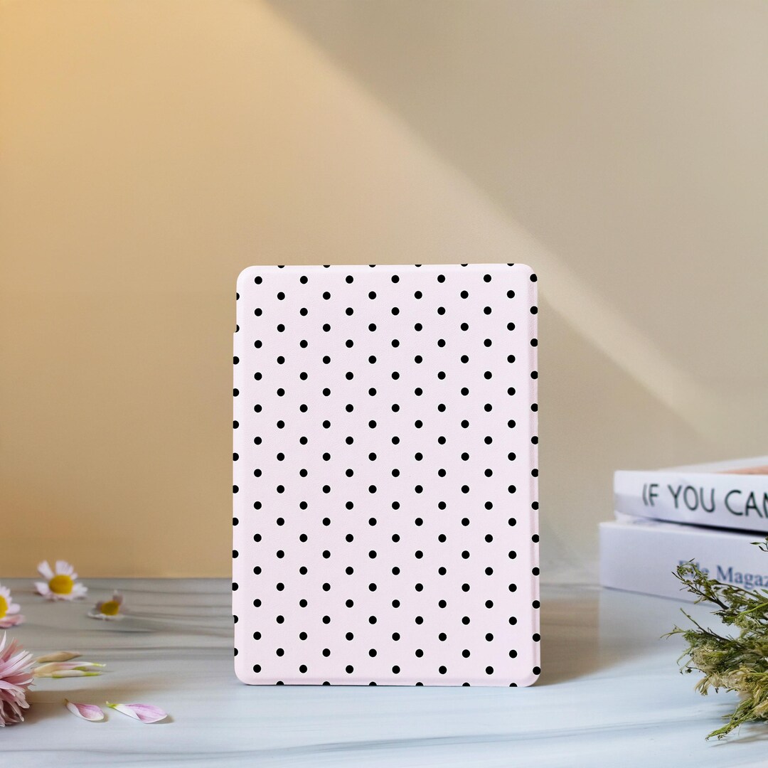 Polka Dots Black Kindle Case With Hand Strap for Paperwhite 12th 7 ...