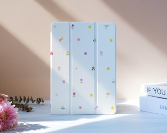 Little Flower iPad Case With Pencil Slot For iPad 11/10/9, iPad Pro 11"12.9", iPad Air 7/6 11"13", iPad Pro 12.9"11"2024,iPad Mini 6/7,M4,M2