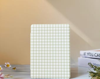 Green Grid Kindle Hülle mit Handschlaufe für Paperwhite 12th 7 Zoll 11th 6.8 Zoll, Kindle 2024 Colorsoft, Kindle 12/11/10th, Kobo Clara Hülle