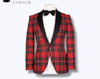 Blazer scozzese Royal Stewart: giacca da matrimonio scozzese da uomo