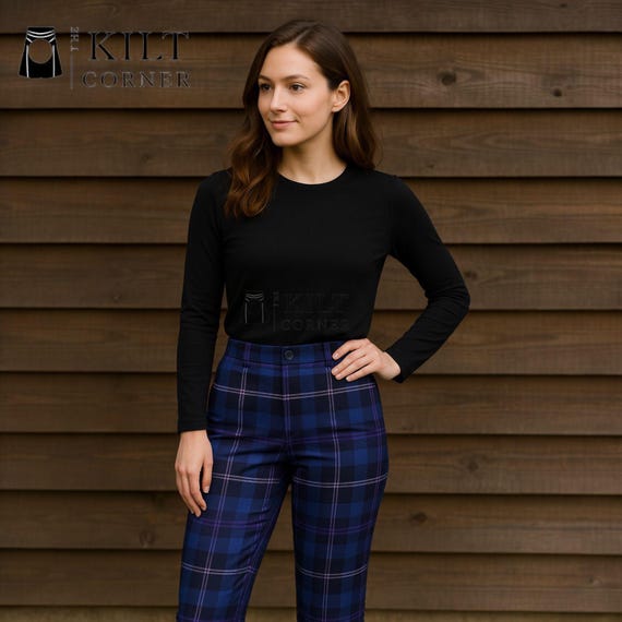 Scottish Tartan Wool Pants For Ladies Highland Acrylic Wool Fabric Trouser Available In 50+ Clan Tartans