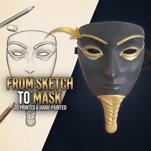 Masque imprimé en 3D sur mesure | Accessoire de casque et d'armure pour cosplay