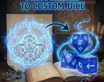 Encomenda de dados personalizados para RPG | Dado de resina personalizado para jogos de mesa a partir de um esboço | Acessório de jogo feito à mão