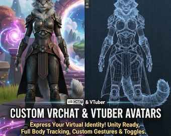 CUSTOM VTuber Model (Live2D & 3D) and VRChat Avatar | Full Body Tracking, Toggles for Streaming