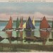 Rainbow Fleet Becalmed, Nantucket postcard. Gardiner Nantuckrome