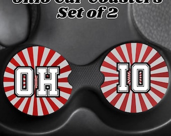 OHIO Car Coasters, Set of 2
