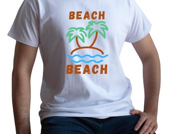 beach t-shirt fashion wear holiday t-shirt 100%cotton made in Britain