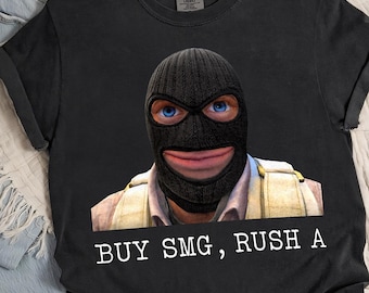 Camiseta Comfort Colors® SMG Rush A Meme, camiseta divertida de terroristas de CS2, regalo para jugadores de Counter Strike