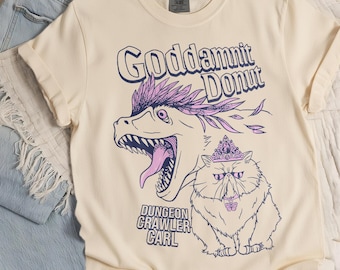 Camiseta Comfort Colors® "Goddammit Donut", camiseta Dungeon Crawler Carl, camiseta Princess Donut and Mongo, regalo para fans de libros de fantasía