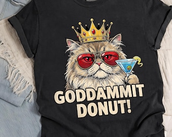Camiseta Comfort Colors® Goddammit Donut, Camiseta con estampado de gato atrevido, Regalo para amantes de los gatos Martini, Camiseta para amantes de los libros de ciencia ficción, Camiseta de Carl, el explorador de mazmorras