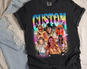 Custom Photo Girlfriend Tshirt, Personalized Face Couple Tee, Boyfriend Gift