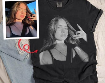 Camiseta personalizada Comfort Colors® con foto, camiseta con foto personalizada, para novio o novia, camiseta con foto para regalar
