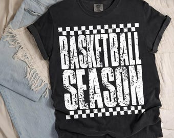 Comfort Colors® Basketball Season Tshirt, Distressed Sports Tee, Game Day Top, Athlete Fan Apparel