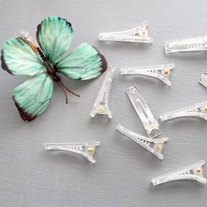 10 Transparent Acrylic Hair Clips Blank. clear alligator hair clip base. hair accessory supply