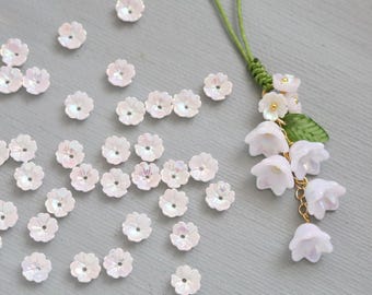 SUNNYCLUE 600Pcs Acrylic Floral Beads - 10 Styles Flower Bead Caps For Jewelry Making