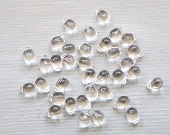 20pcs Teardrop Beads. crystal clear glass teardrop beads. 12mm transparent tear drop beads