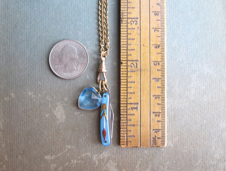 Pocket Knife Pendant Necklace / Charm Holder / Vintage Repurposed Jewelry / Summer Fashion / OOAK image 8