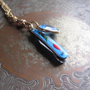 Pocket Knife Pendant Necklace / Charm Holder / Vintage Repurposed Jewelry / Summer Fashion / OOAK image 5