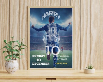 Lionel Messi Birthday Invitation: Soccer Canva Template (PDF)