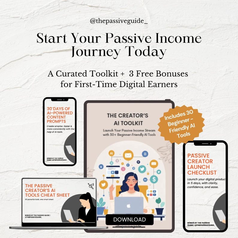 Passive Income Starter Kit | Digital Guide + Free Class | Beginner ...