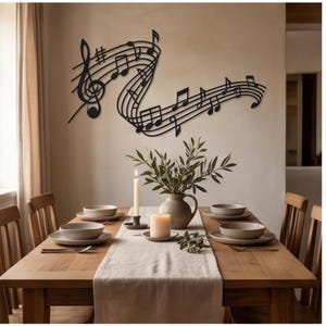 Art mural en métal musique, silhouette note de musique pour salle de musique, décoration murale en métal personnalisée, suspension murale personnel artistique, cadeau musique unique