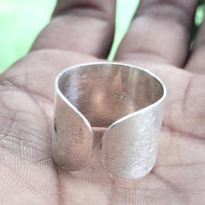 Gehämmert Sterling Silber Offener Ring | Verstellbares Boho Daumenband