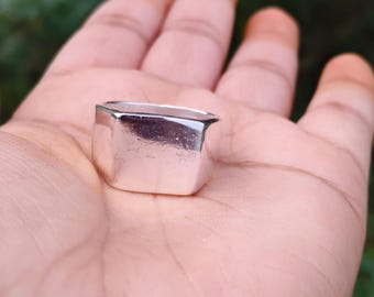 Vintage Mexican 925 Silver Signet Ring | Bold Square Face